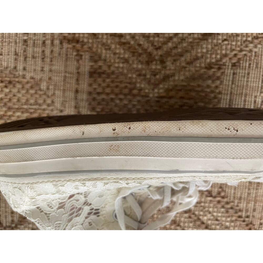 Converse Pre-loved White Lace High tops SZ 9.5 - Picture 5 of 11